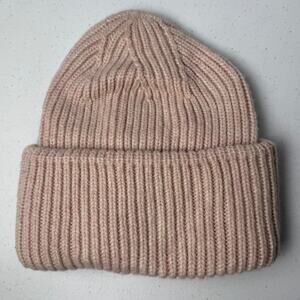 Anthropologie Wool Blend Ribbed Beanie Hat Cozy Winter